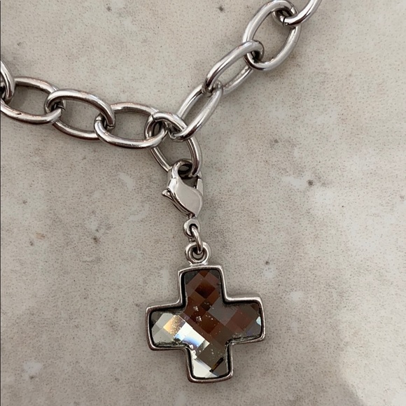 Swarovski Dorinda Silver Charm Bracelet with Cross - Picture 6 of 6